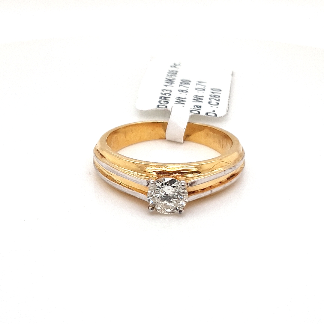 18KT Yellow Gold Solitaire Diamond Men's Ring – Queens D & J