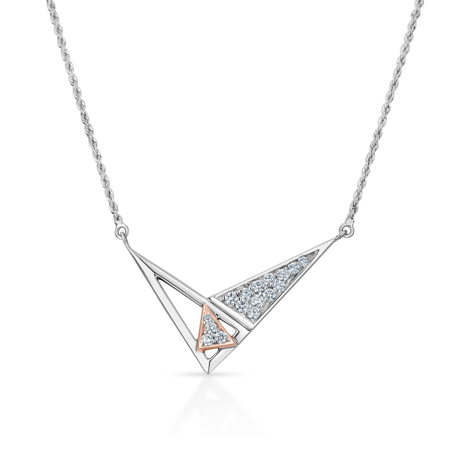 Modern Necklace Woven Chain in Platinum - Filigree Jewelers