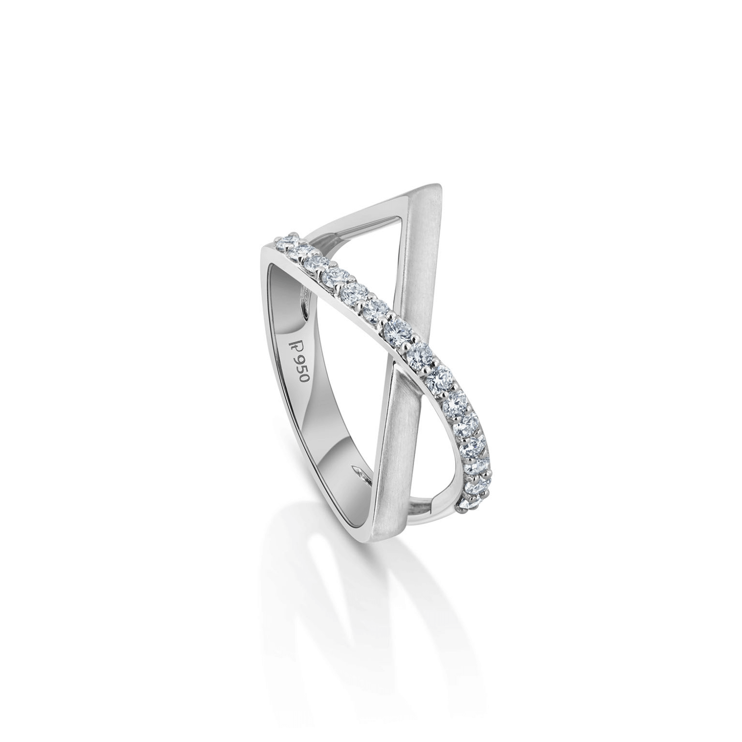 Platinum Leaf & Flower Diamond Ring For Women ADLR151-gemektower.com.vn