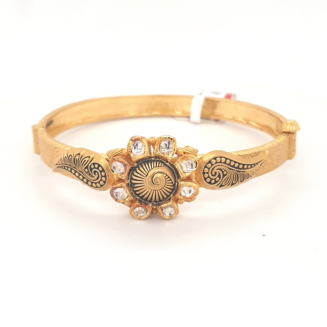 Buy Antique South Indian Bracelet With Matte Gold Plating Bangle Bracelet  Gold