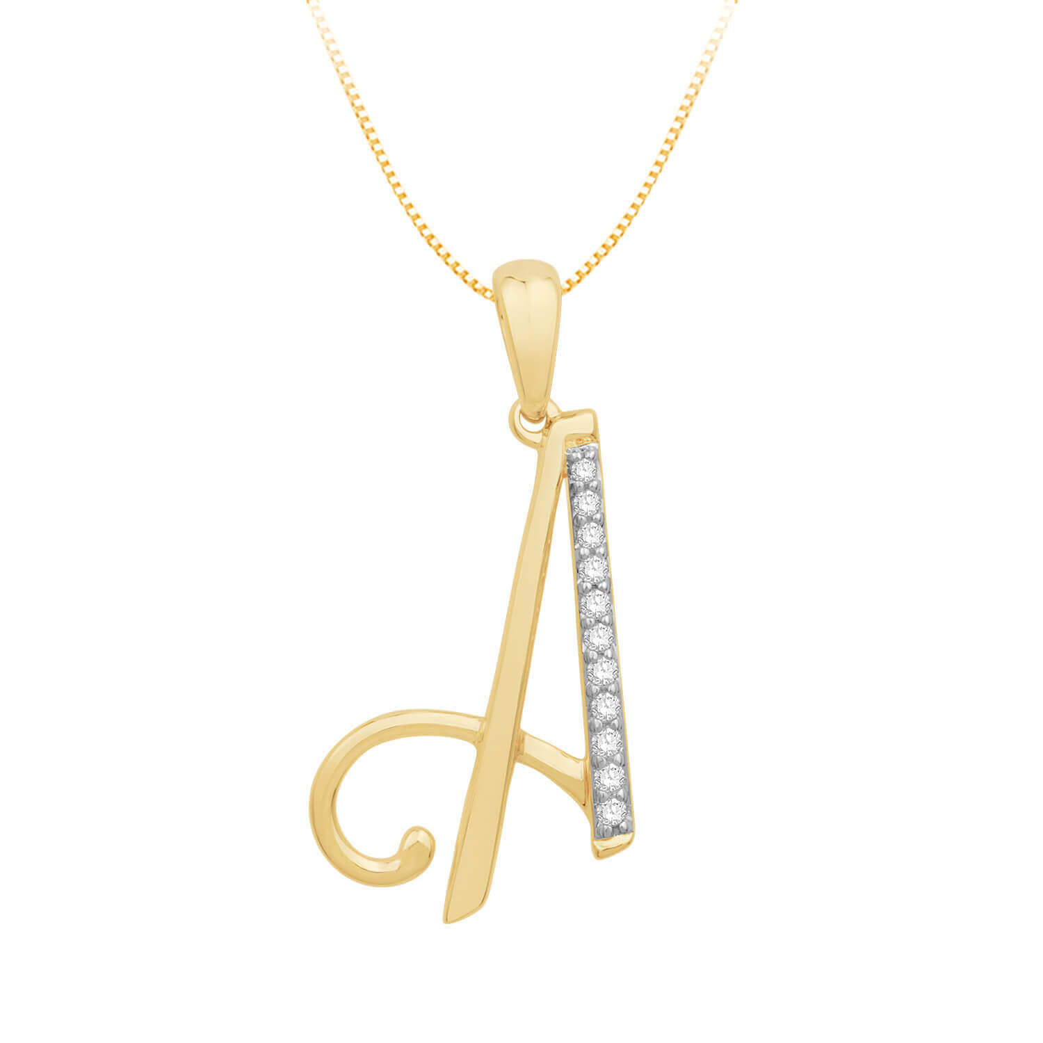 Handwritten Diamond Initial Necklace (Gold) – Argent & Asher