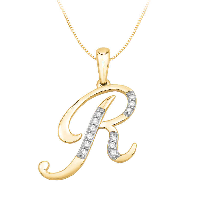 Letter 'R' Gold Plated Bamboo Initial Necklace - Lovisa