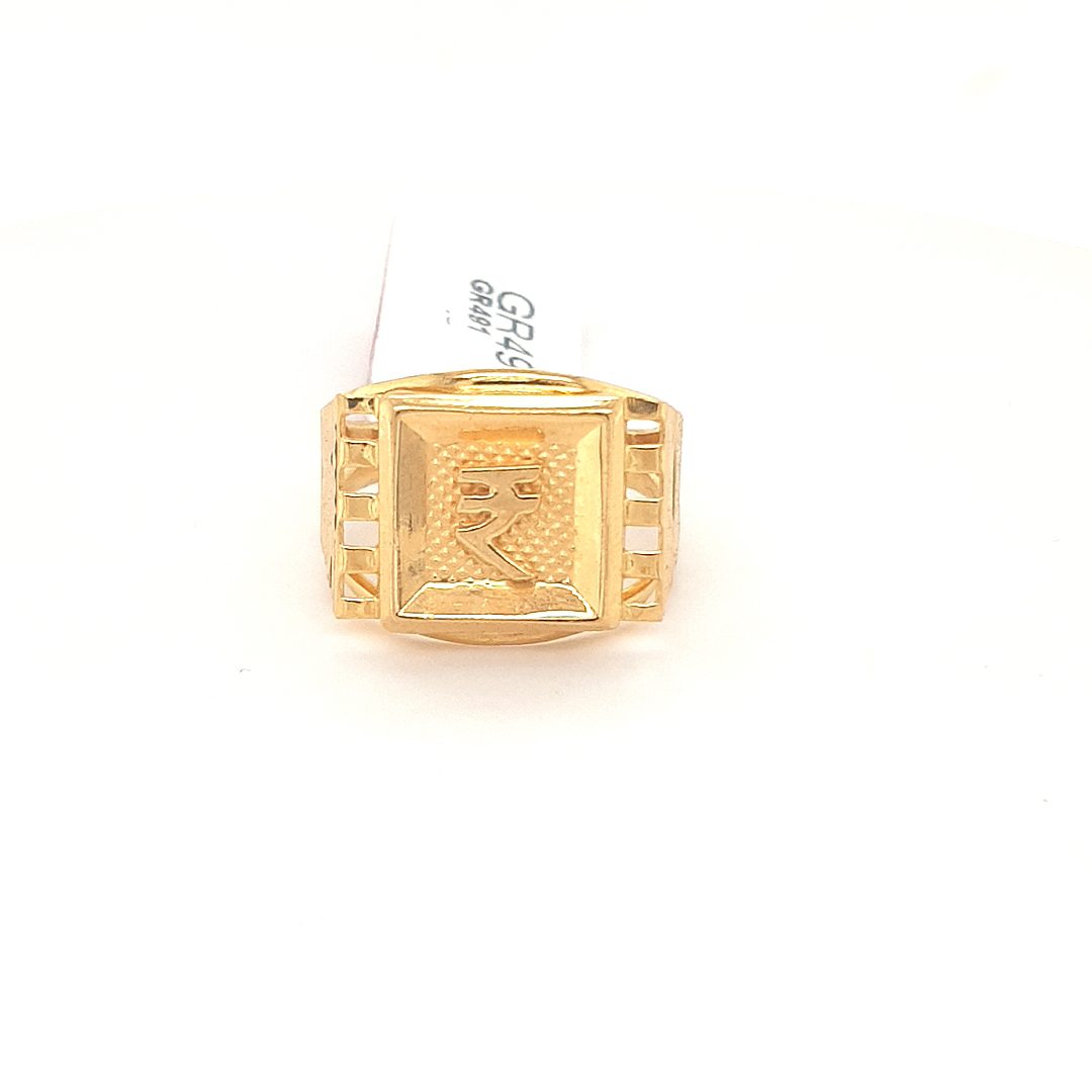 Stylish Checkered Men's 22k Gold Ring – Andaaz Jewelers