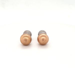 ROSE GOLD EARRINGS WITH STONE (TWO SIDED) FOR WOMEN 899