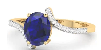 Diamond and gemstone engagement ring